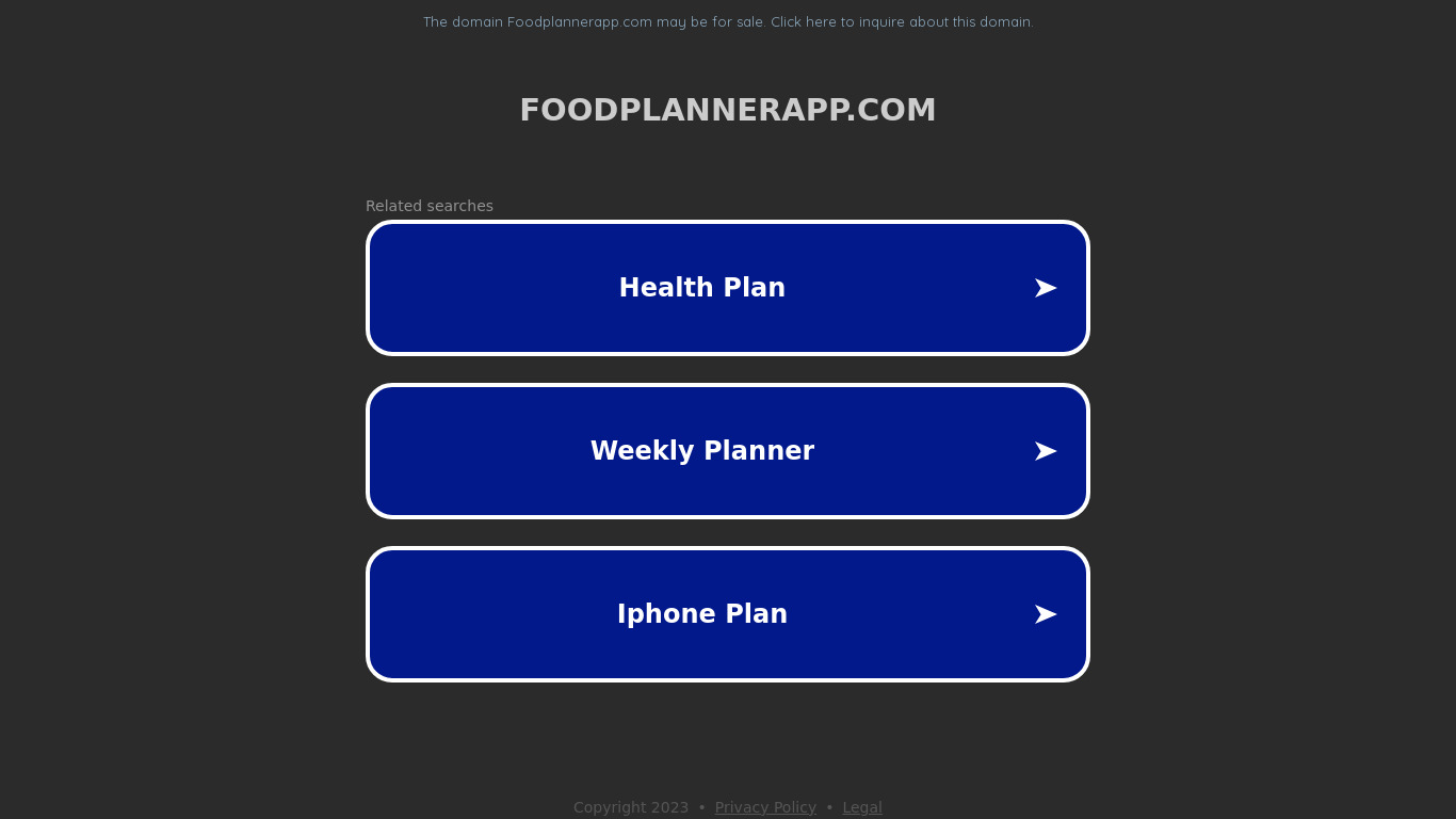 FoodPlanner Landing page