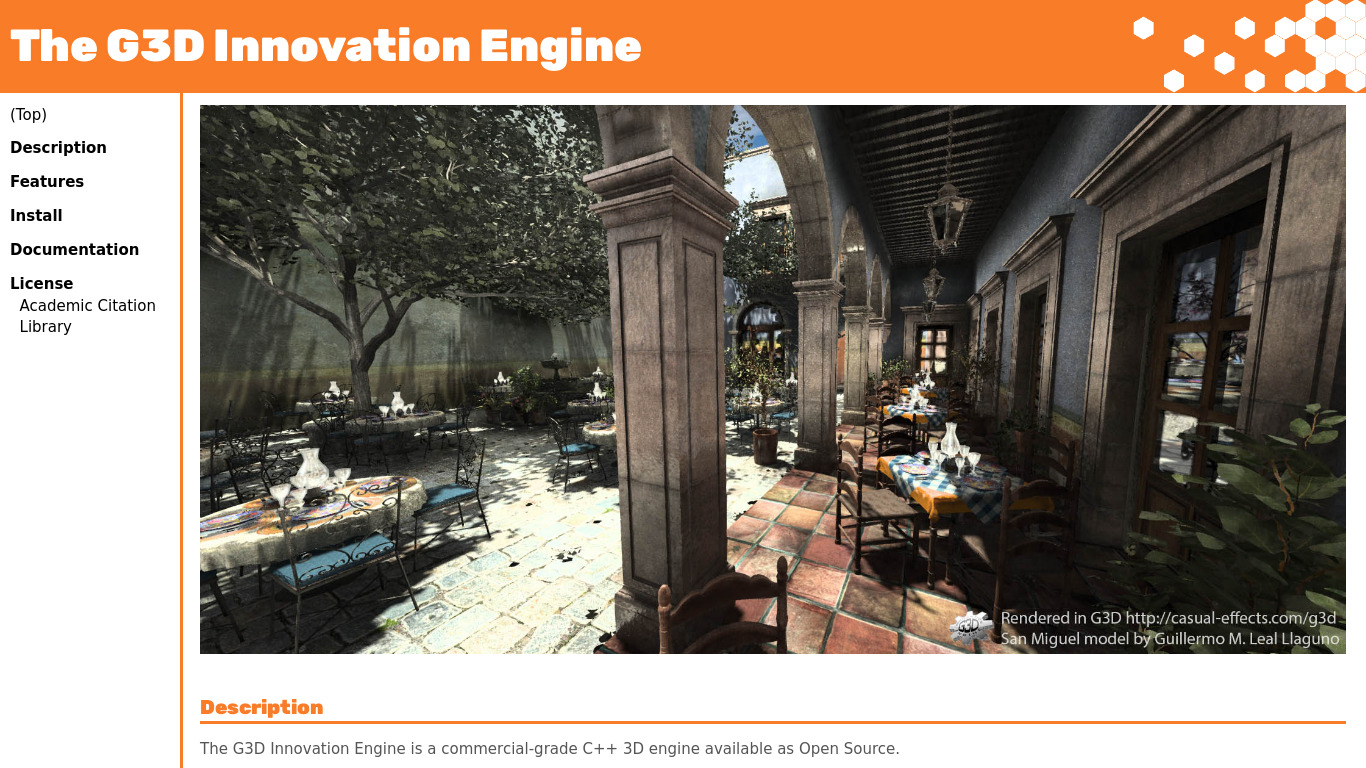 G3D Innovation Engine Landing page