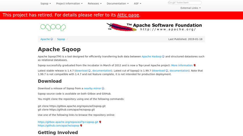 Apache Sqoop Landing Page