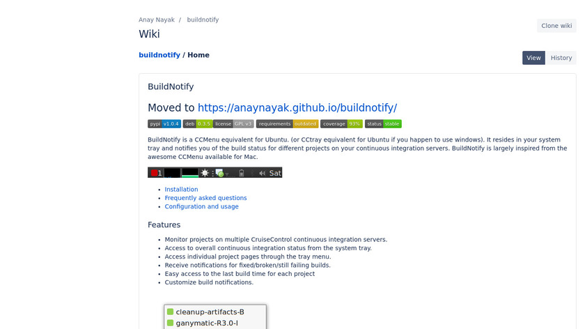 bitbucket.org BuildNotify Landing Page