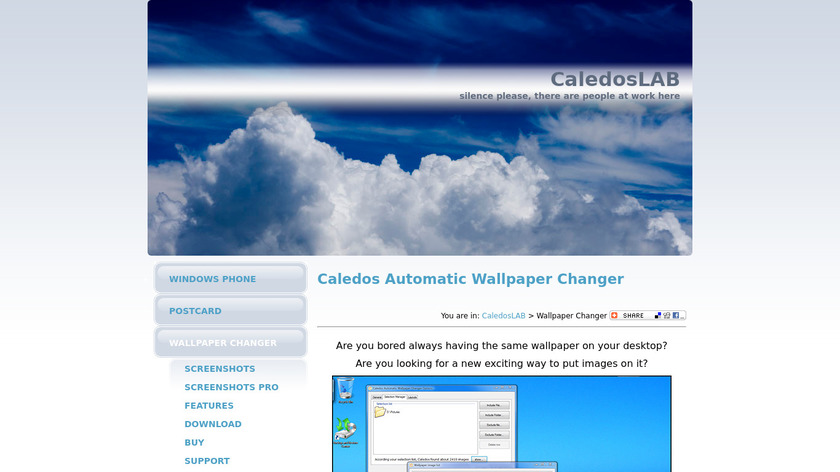 Caledos Automatic Wallpaper Changer Landing Page