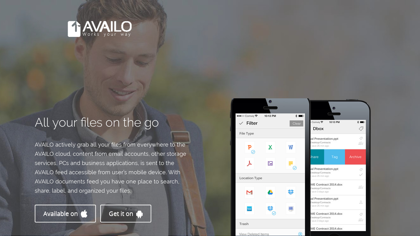 AVAILO Landing page