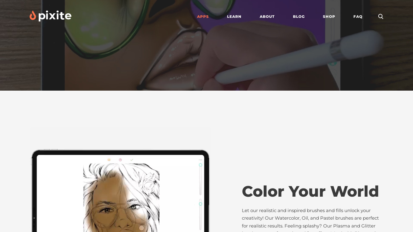 Pigment - Coloring Book Landing page