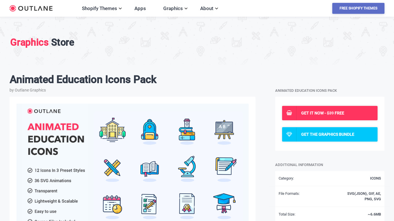 Animated Education Icons Landing page
