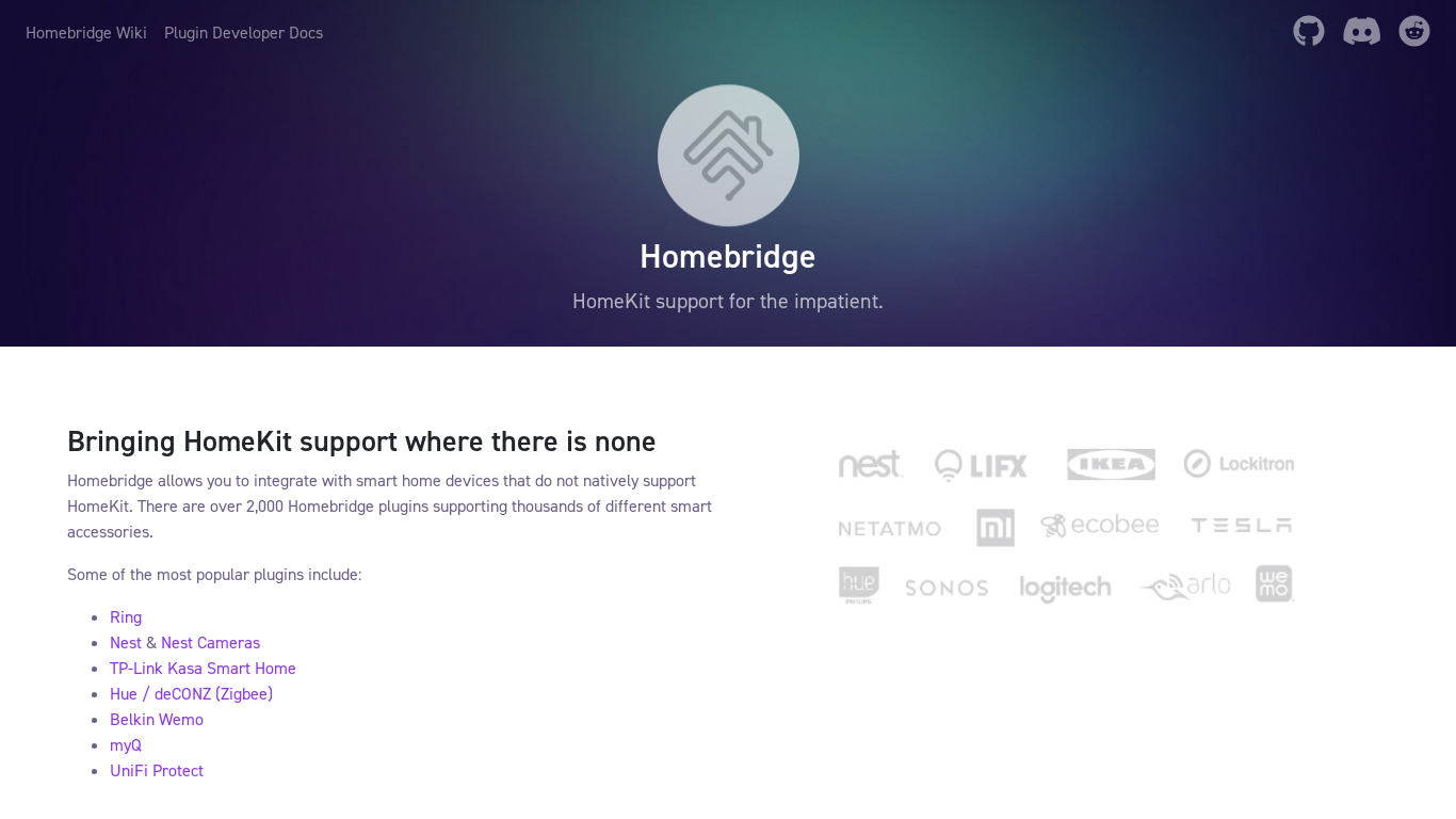 Homebridge.io Landing page