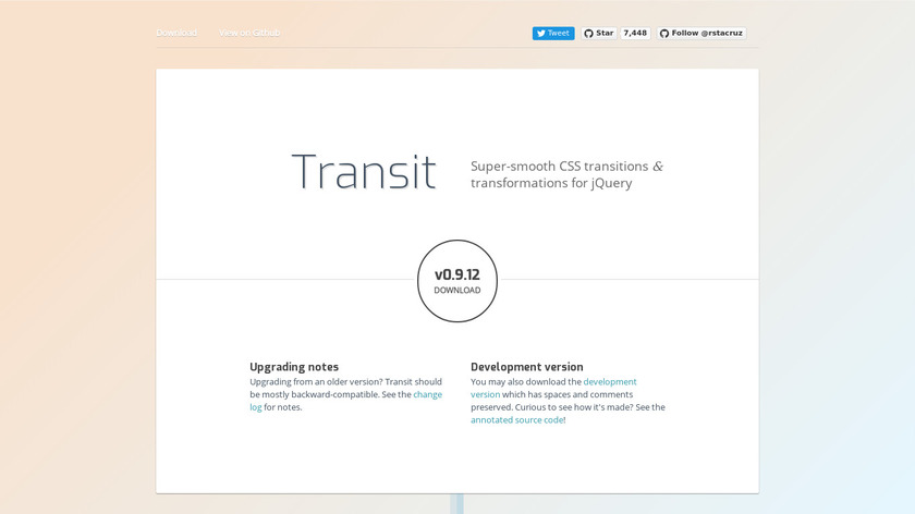 jQuery Transit Landing Page