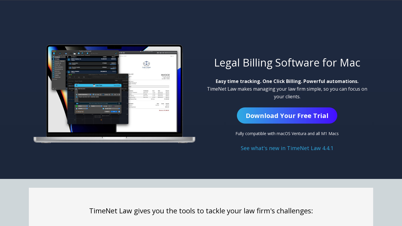 TimeNet Law Landing page