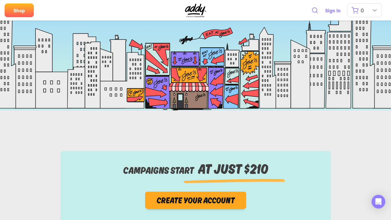 Addy Landing page
