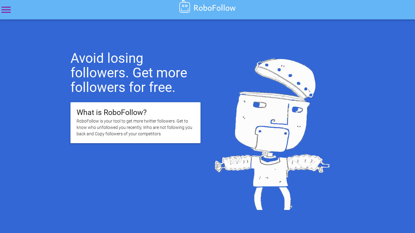 RoboFollow.com:443 Landing page