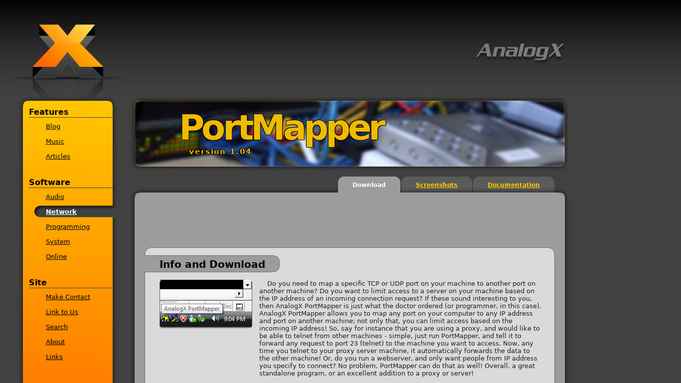 PortMapper Landing page