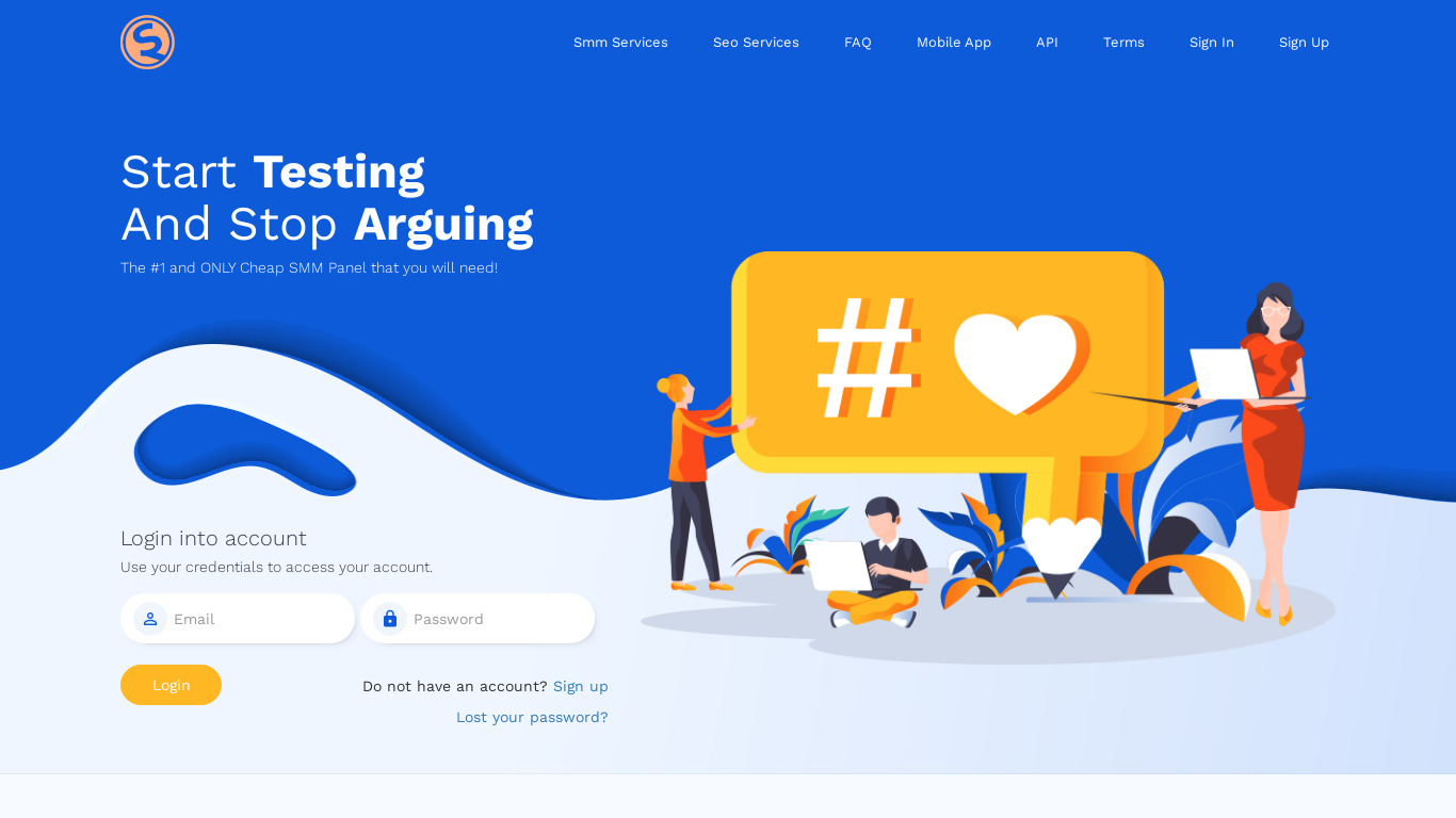 Let Get More Followers Landing page