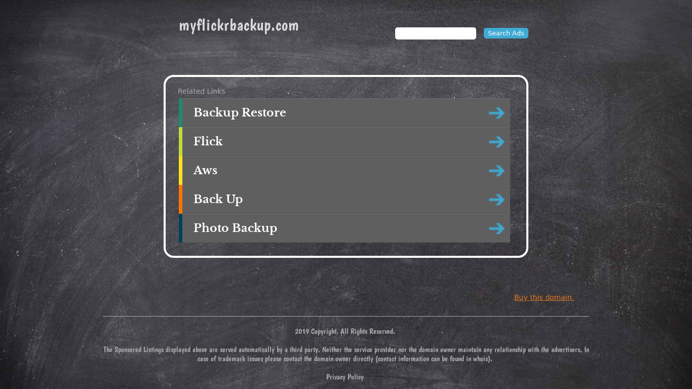 MyFlickrBackup Landing page