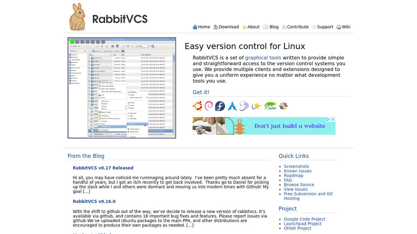 RabbitVCS Landing Page