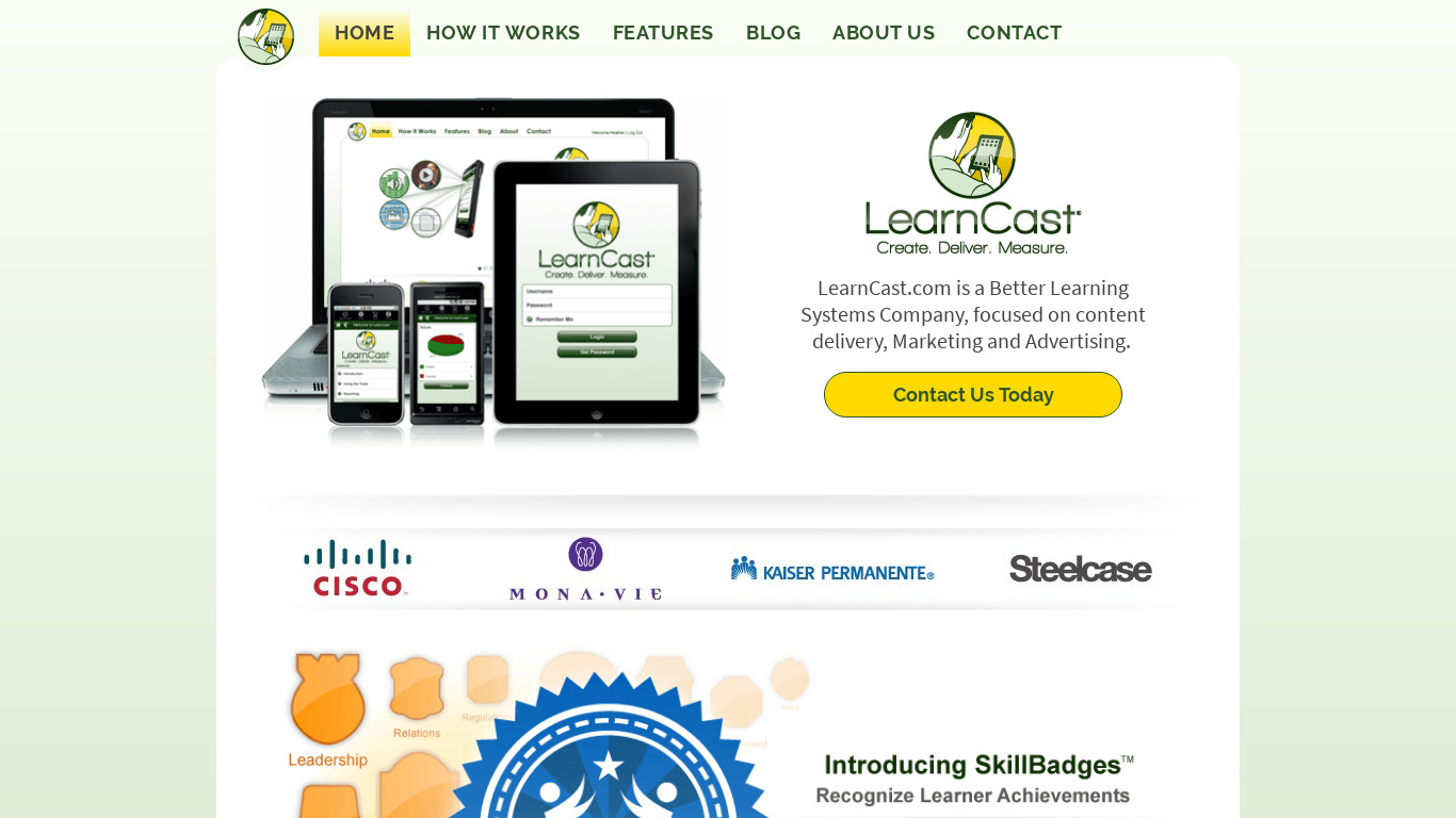 LearnCast Landing page