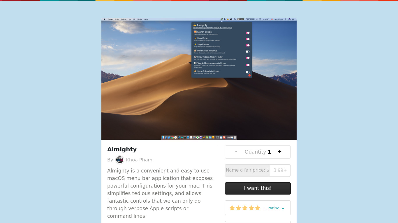 gumroad.com Almighty Landing page