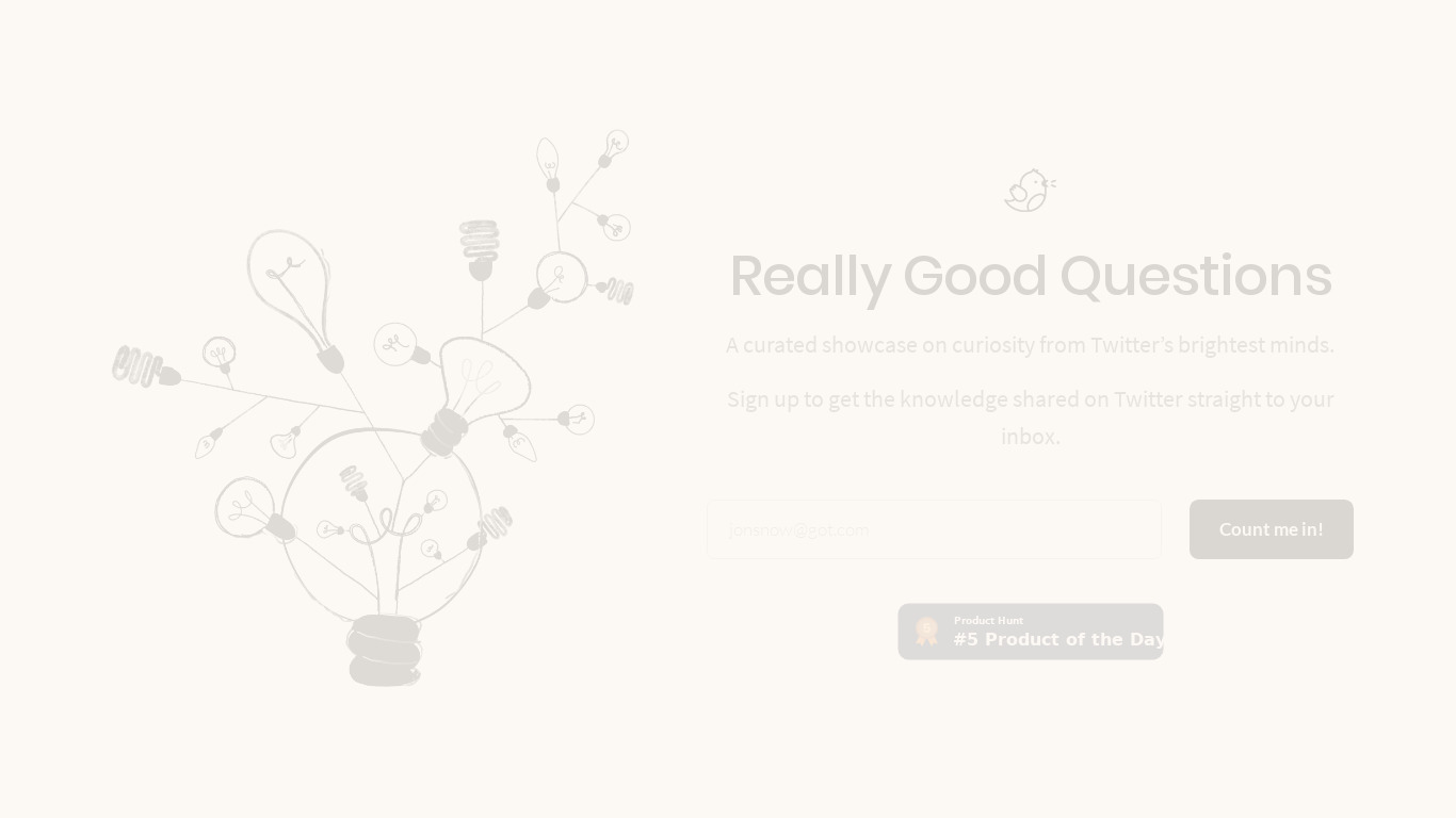 Really Good Questions Landing page
