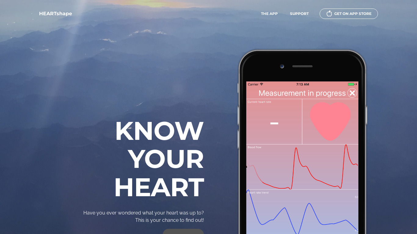 HEARTshape Landing page
