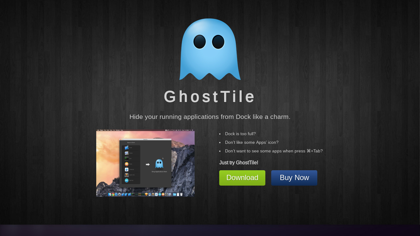 GhostTile Landing page