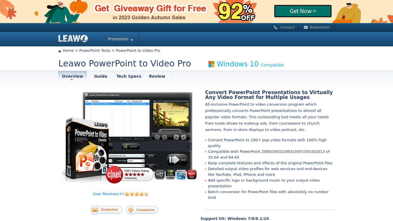 Leawo PowerPoint to Video Landing page