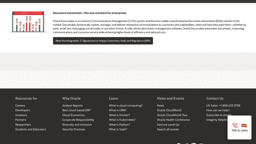 Oracle Documaker Landing Page