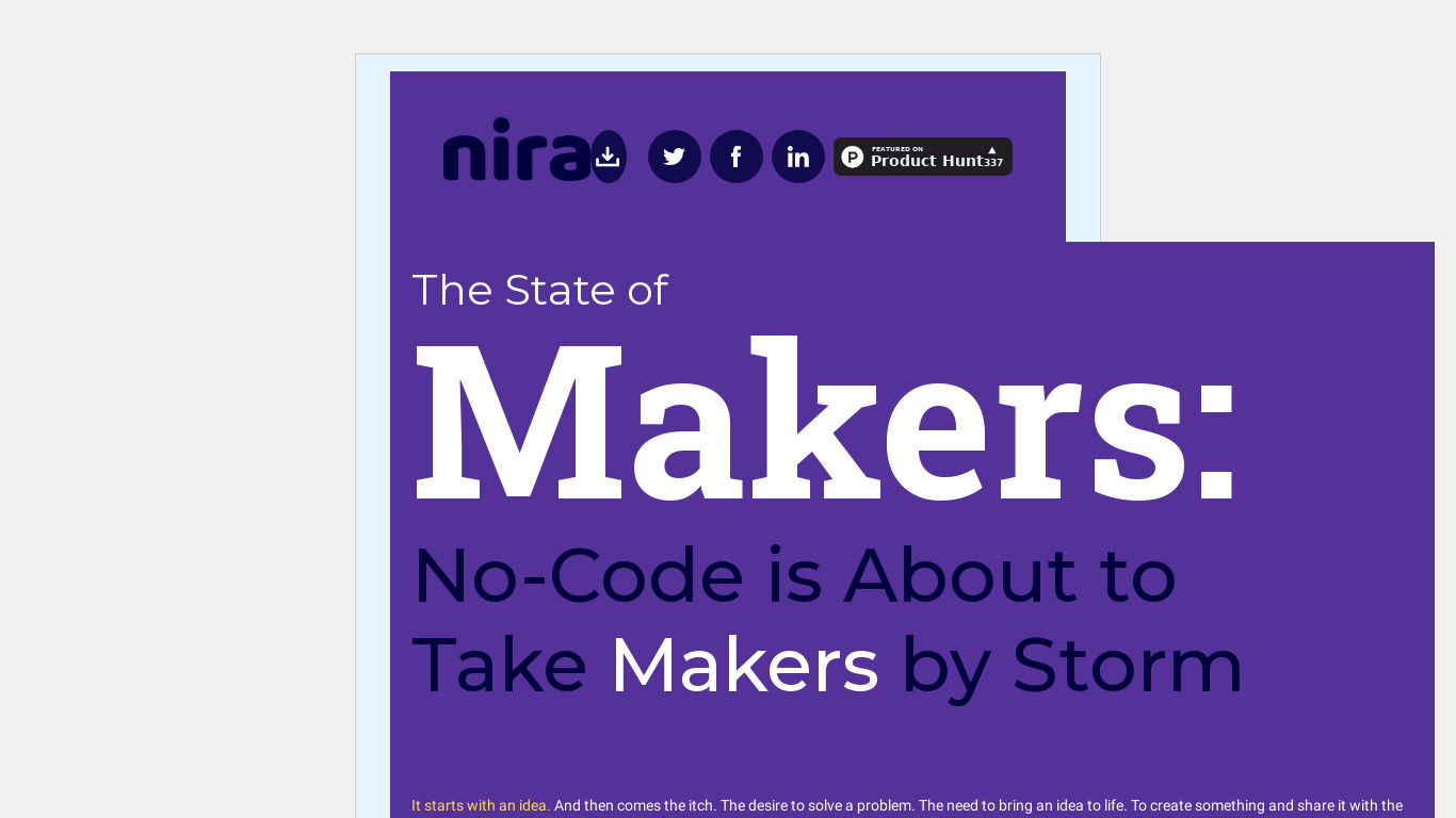 The State of Makers Landing page