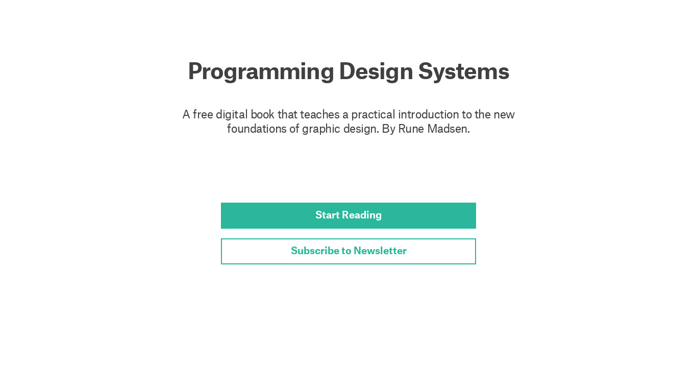 Programming Design Systems Landing page