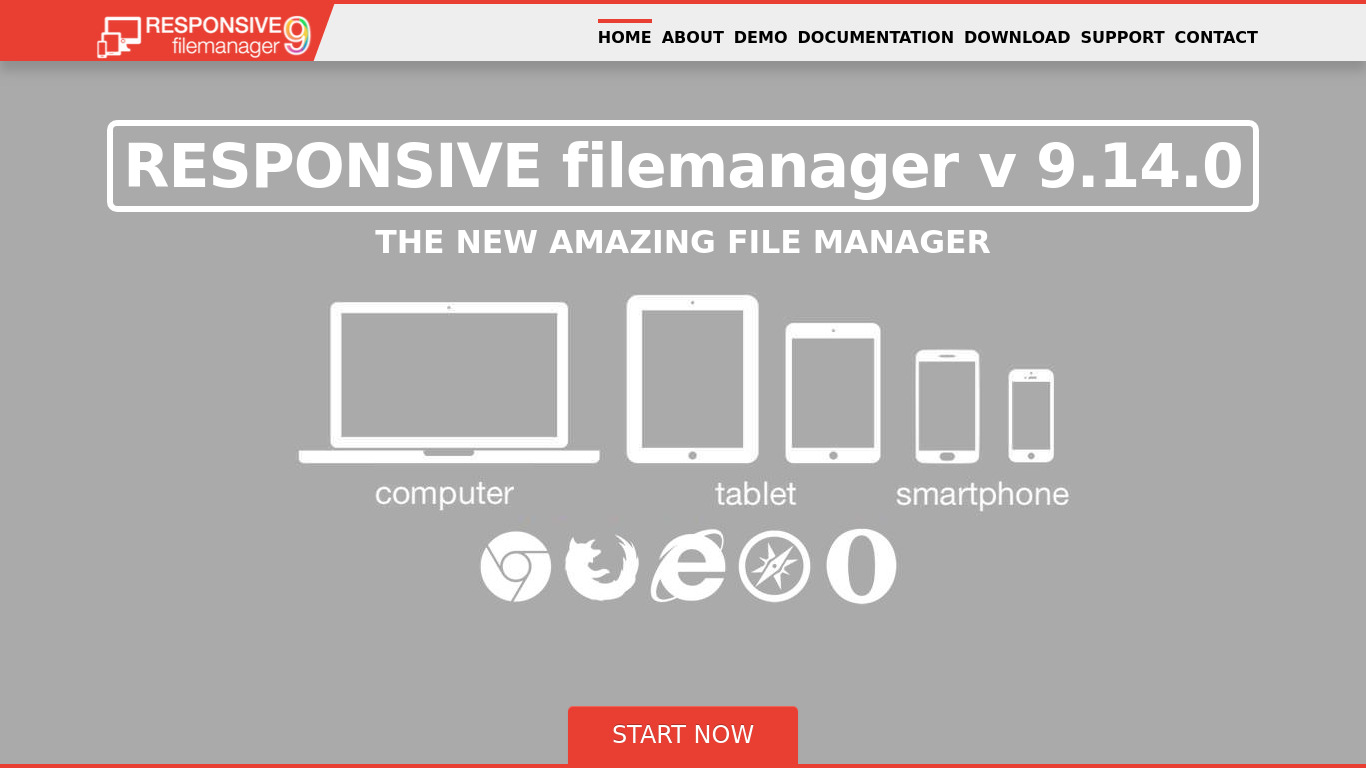 Responsive Filemanager Landing page
