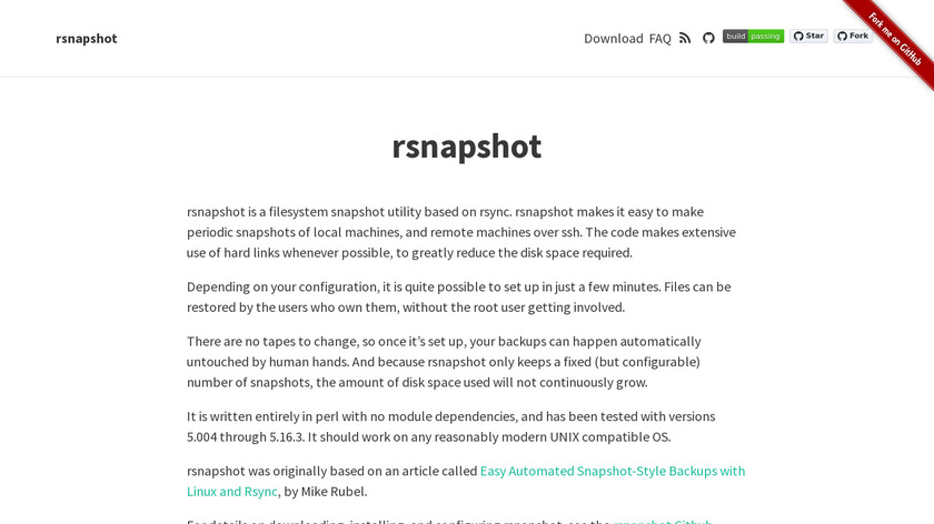 Rsnapshot Landing Page