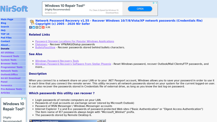 Network Password Recovery Landing Page