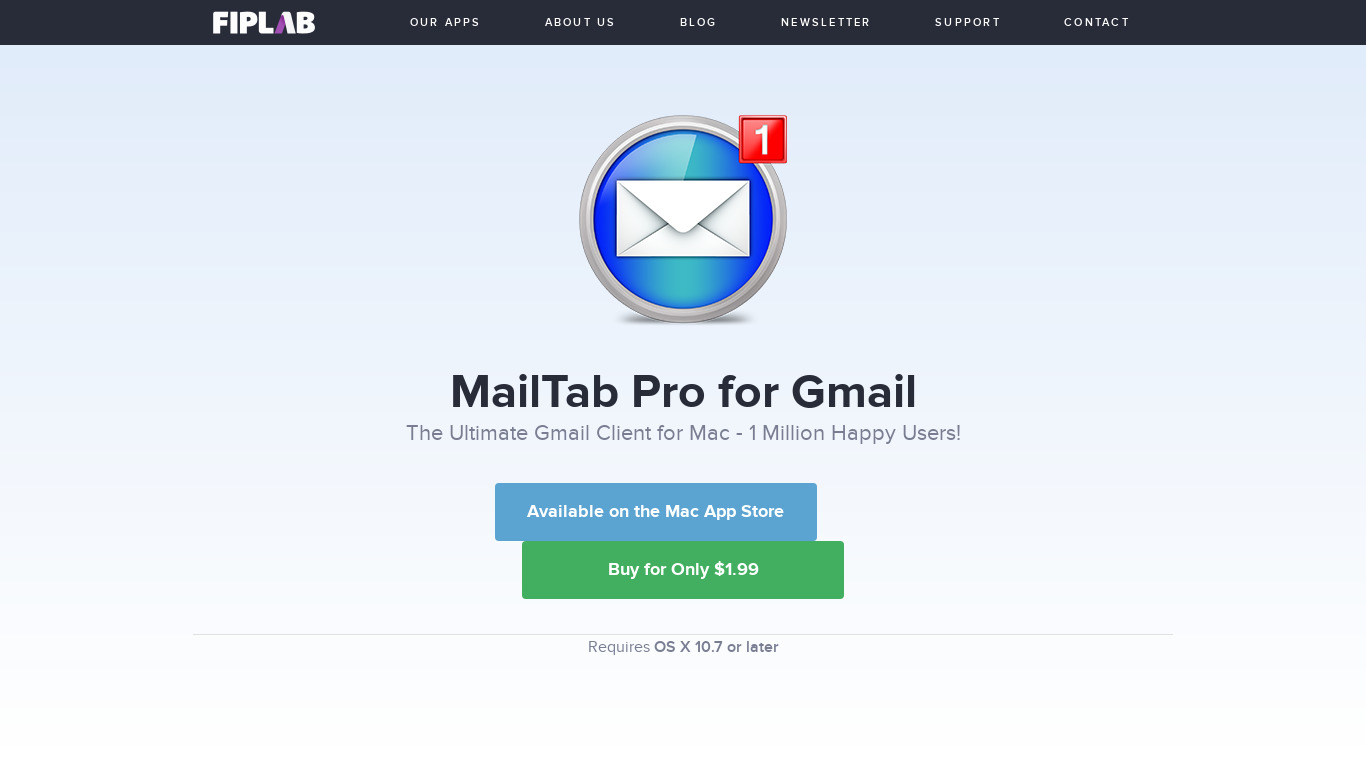 MailTab for Gmail Landing page