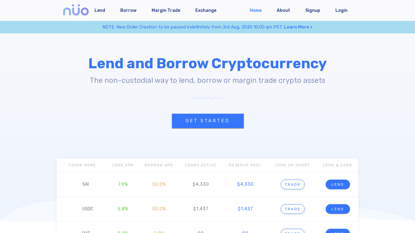 Nuo Network Landing page