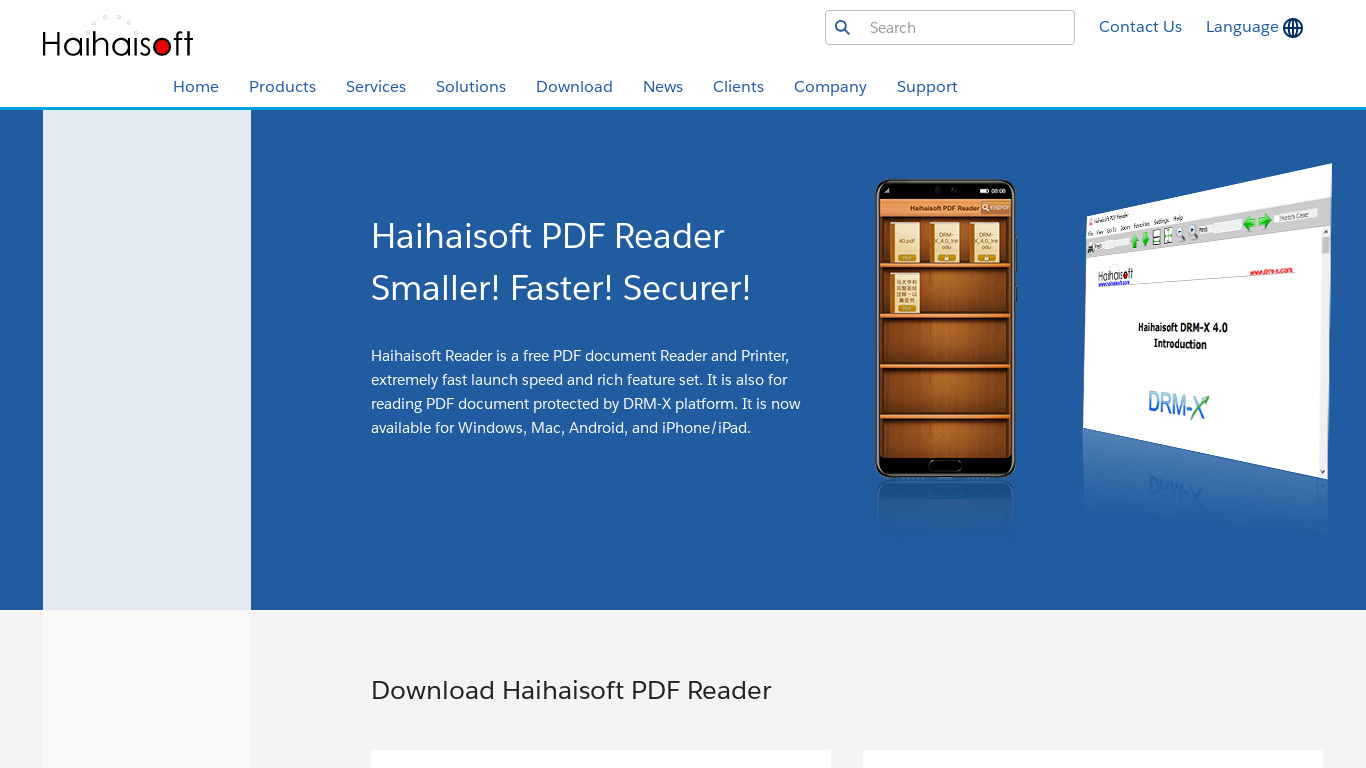 Haihaisoft PDF Reader Landing page