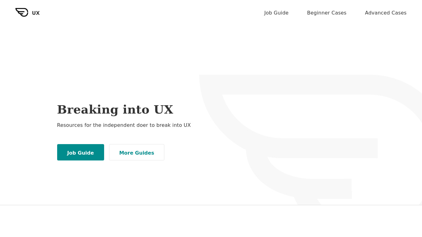UX Starter Pack Landing page