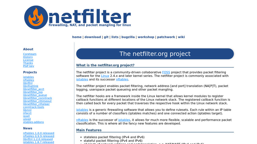 netfilter Landing Page