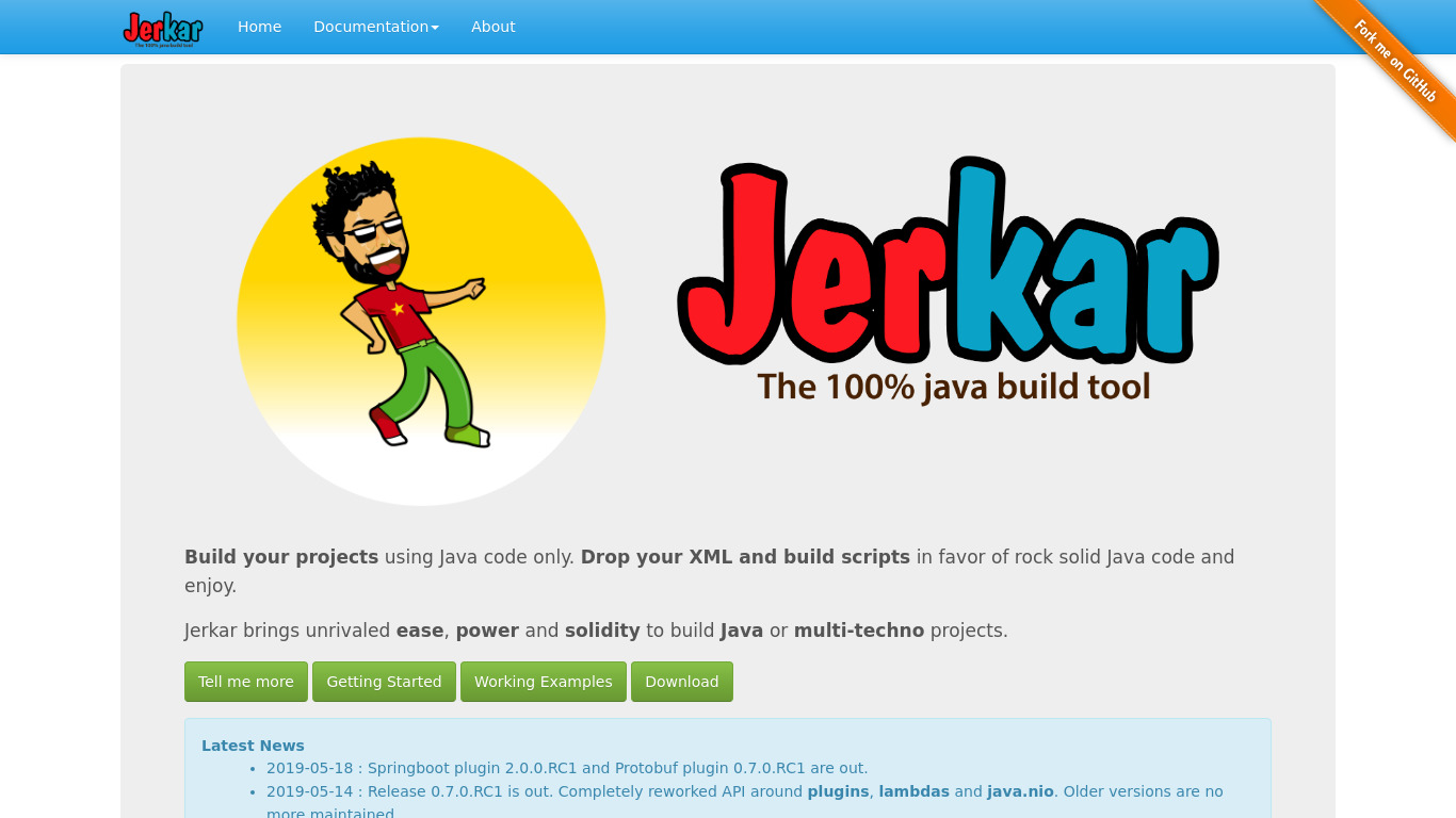 Jerkar Landing page