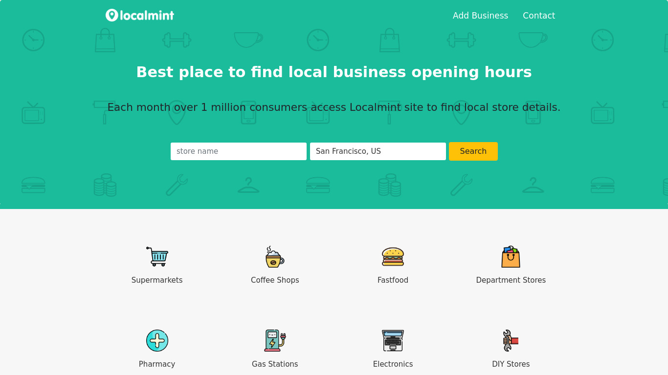 Localmint Landing page