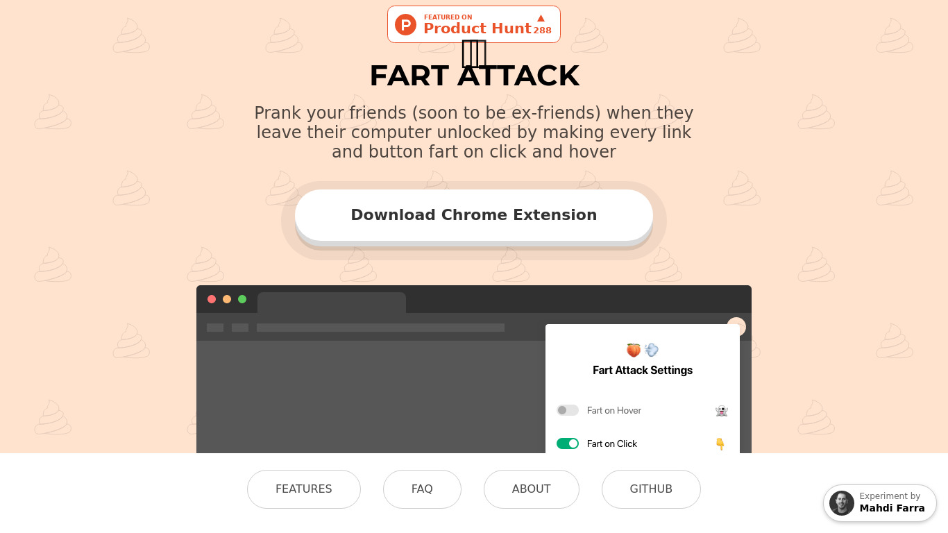 Fart Attack Landing page