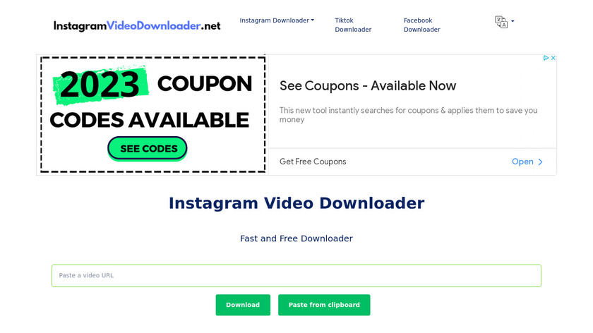 Instagram Video Downloader net Landing Page