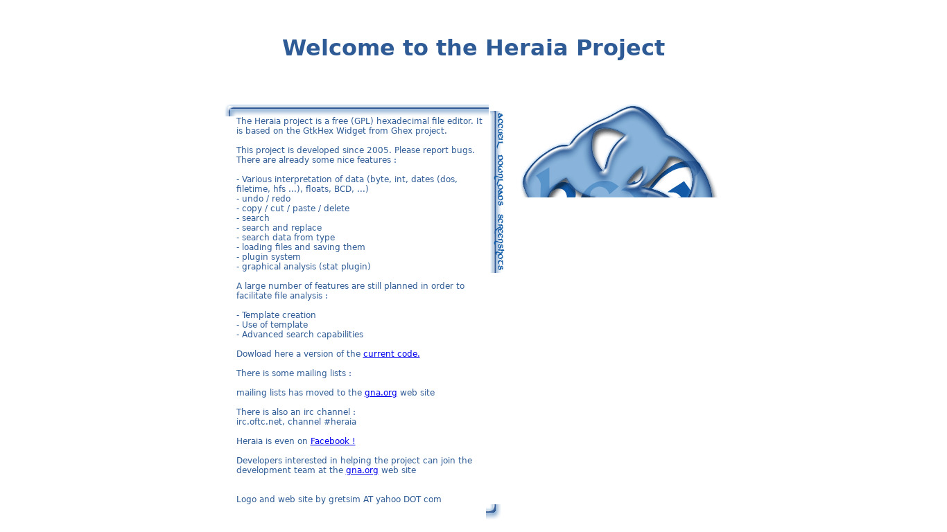 Heraia Landing page