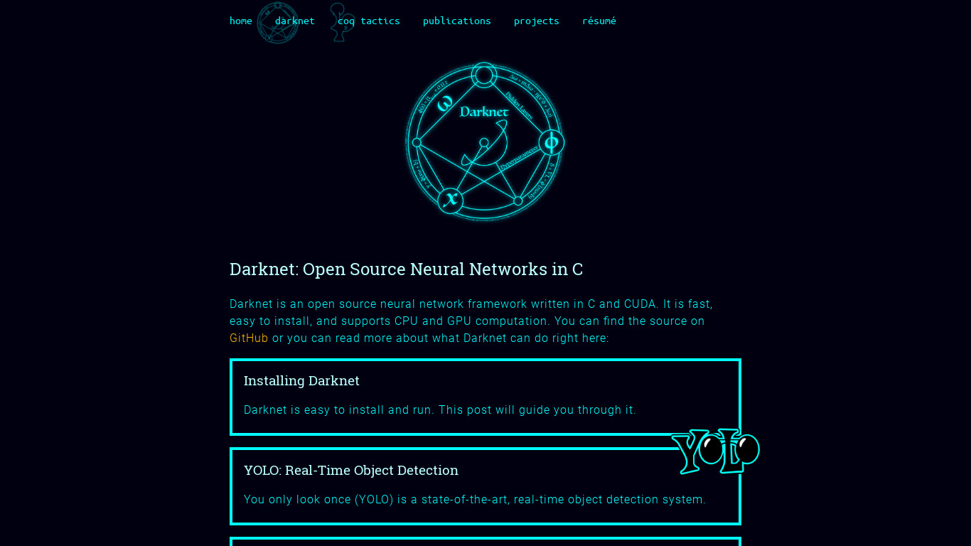Darknet Landing page