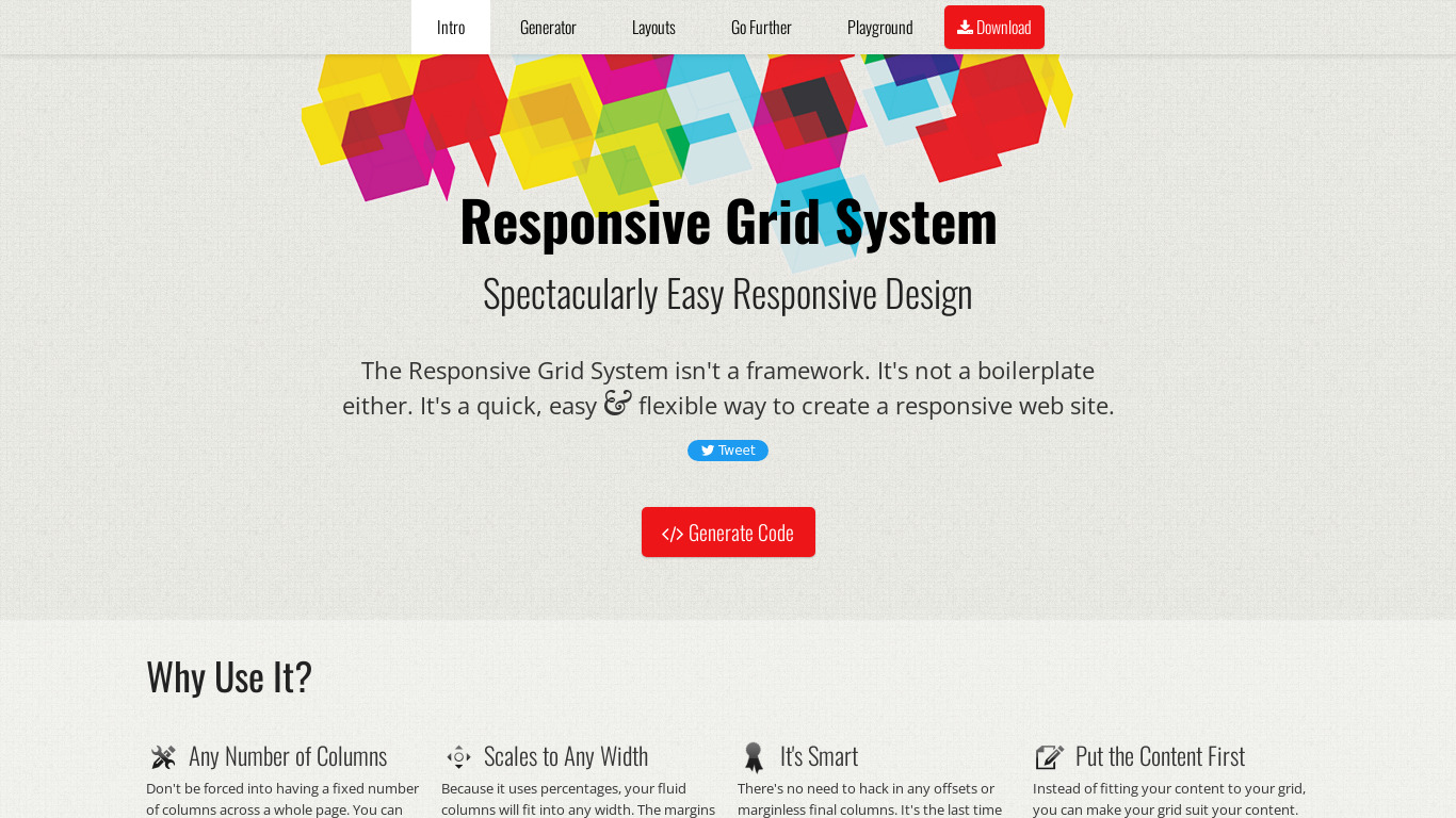 Responsive Grid System Landing page