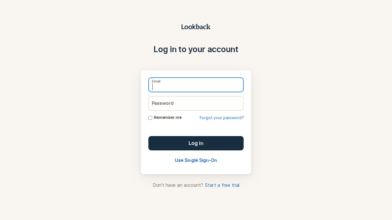 Lookback Live Landing page