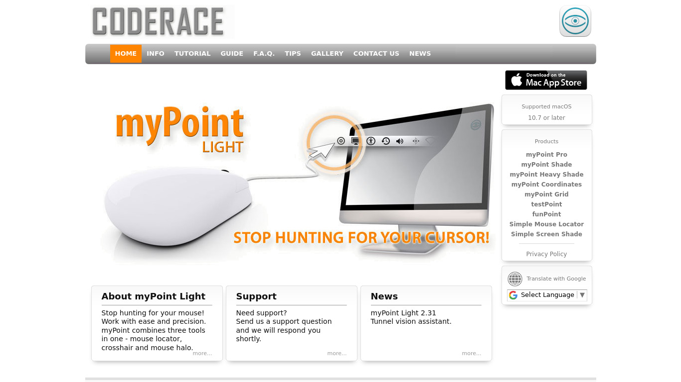 myPoint Light Landing page