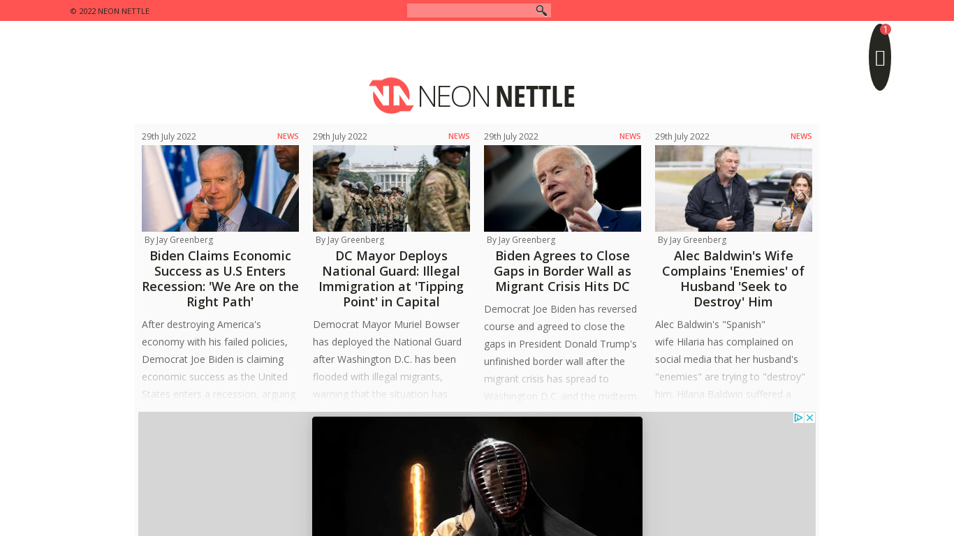 Neon Nettle Landing page