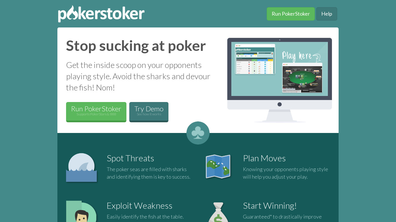 PokerStoker Landing page