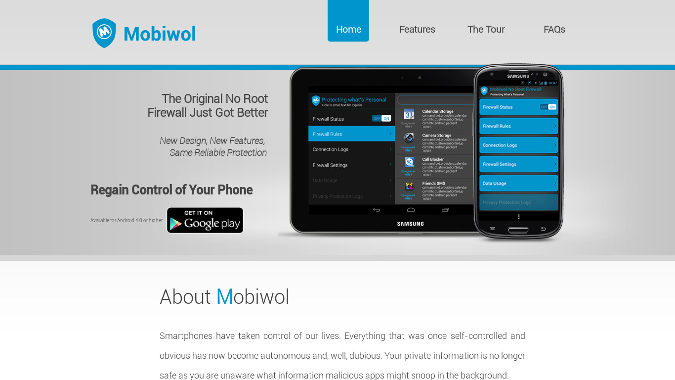 Mobiwol Landing page