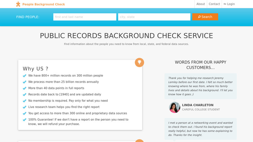 People Background Check Landing Page