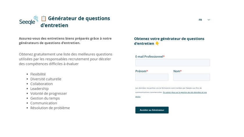 Interview Quesion Generator Landing Page
