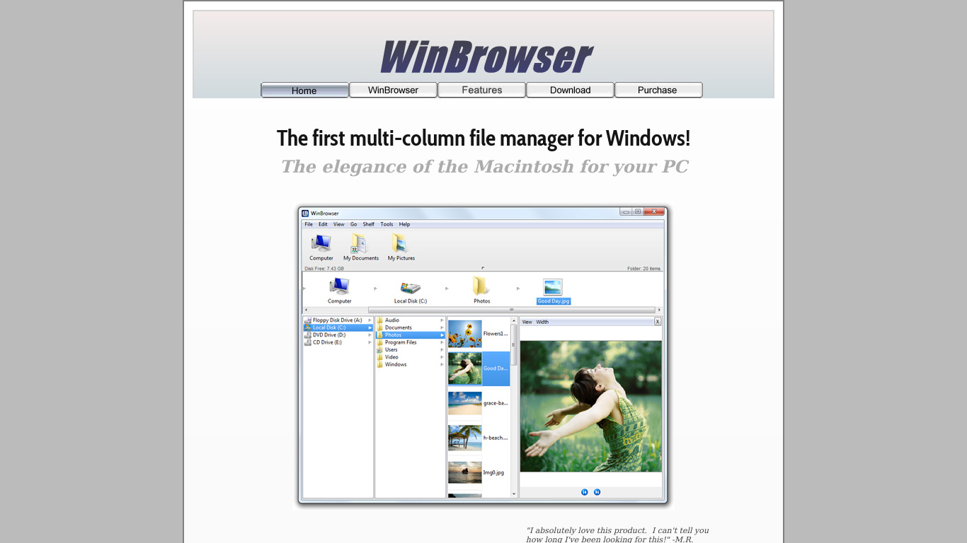 WinBrowser Landing page