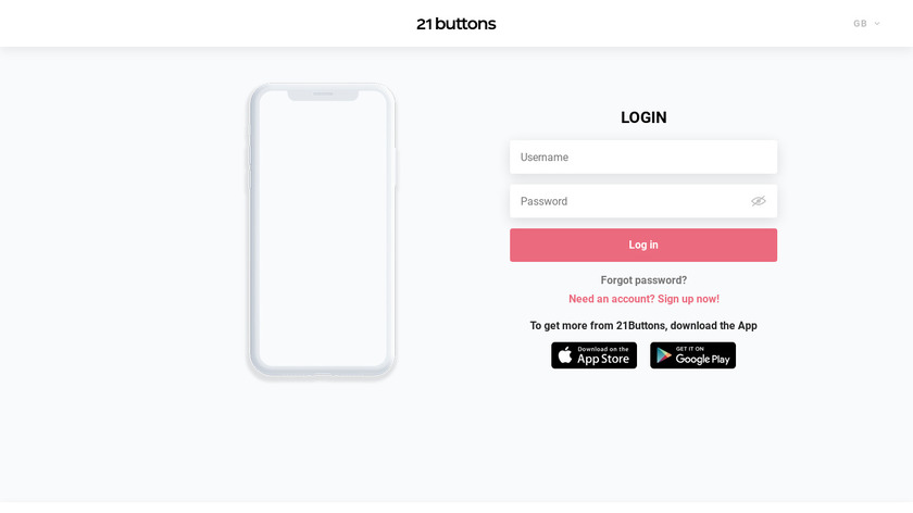 21 Buttons Landing Page